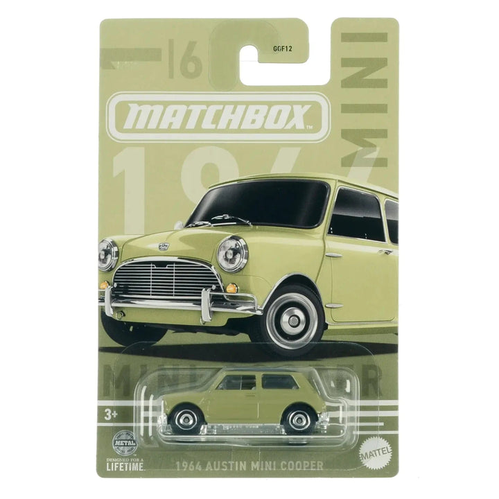 1964 Austin Mini Cooper Matchbox car in packaging