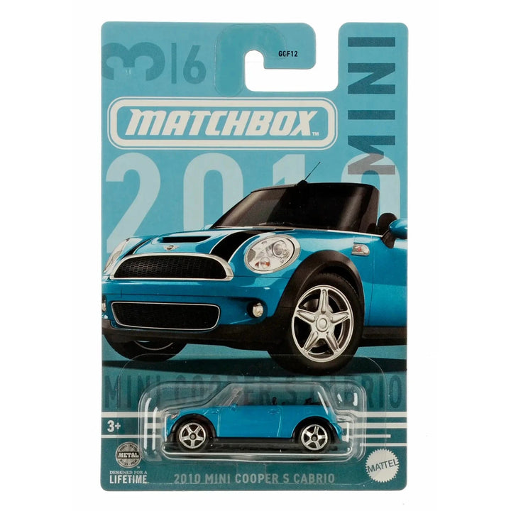 2010 Mini Cooper S Cabrio Matchbox car in packaging