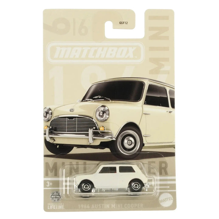 1964 Austin Mini Cooper Matchbox car in packaging
