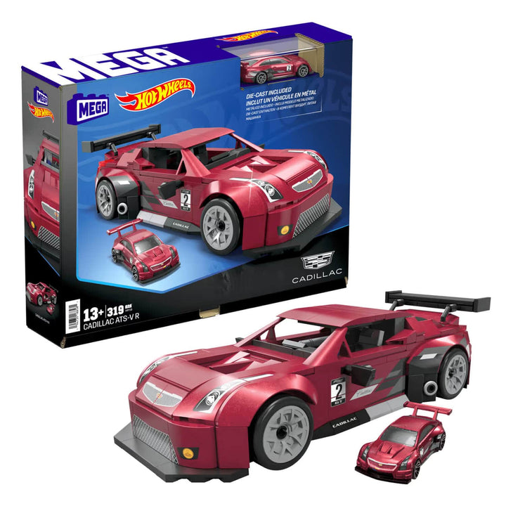 Red Cadillac construction set with box and matching die-cast car