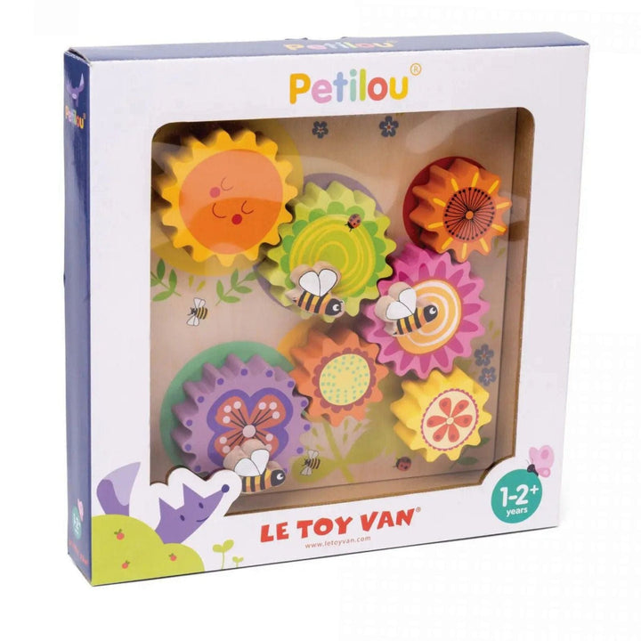 Colorful toy set in a 'Petilou' branded box with 'Le Toy Van' on a white background.