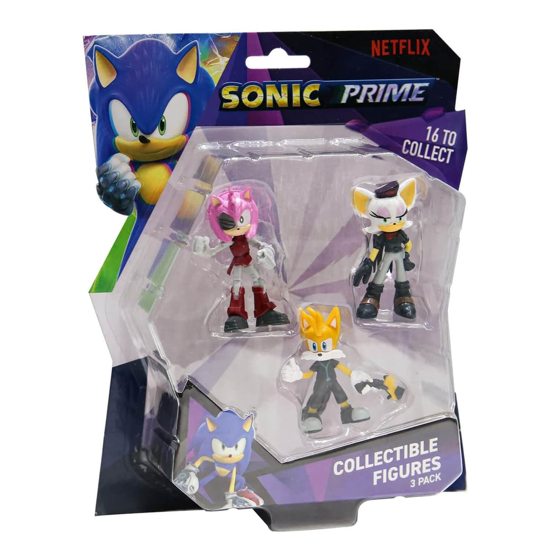 Sonic the hedgehog prime collectible figures in a pack of 3 with 16 to collect