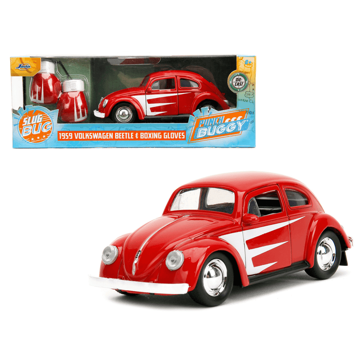 Punch Buggy 1959 Volkswagen Beetle &amp; Boxing Gloves Die-Cast Vehicle