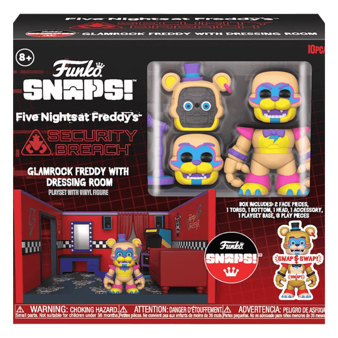 funko snaps five nights at freddy's security breach glamrock freddy with dressing room collectible playet