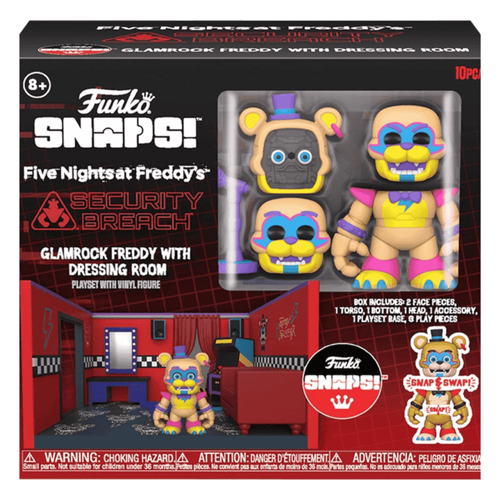 funko snaps five nights at freddy's security breach glamrock freddy with dressing room collectible playet