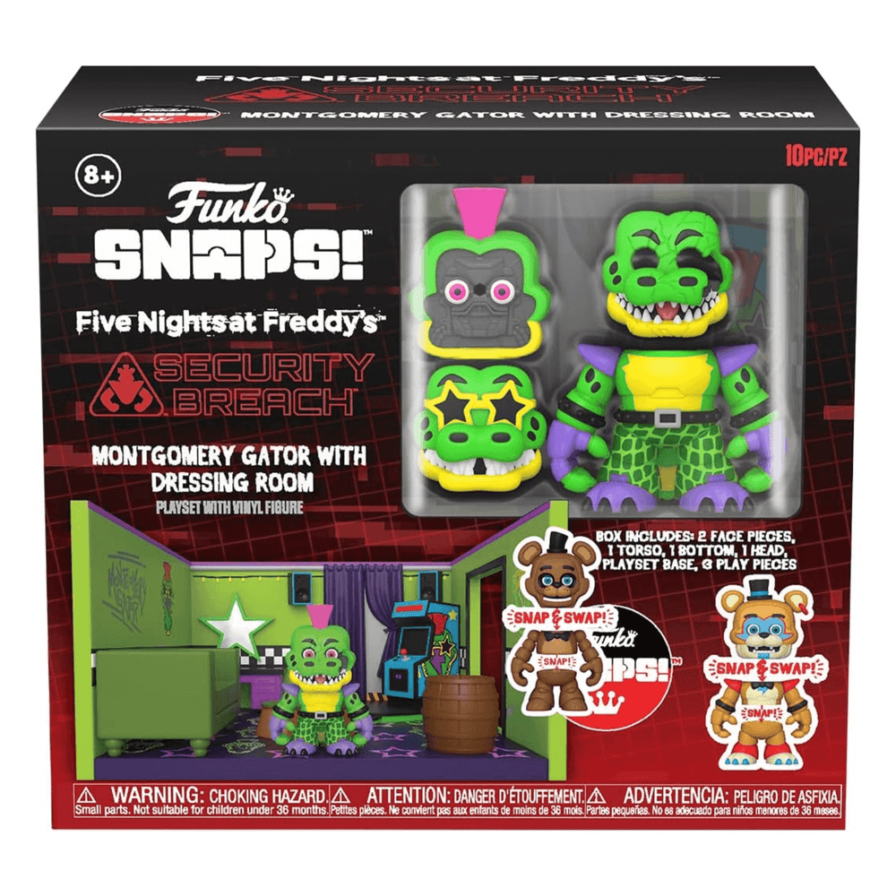 funko snaps five nights at freddy's security breach montgomery gator with dressing room collectible playset