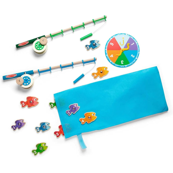 Box contents of Melissa & Doug Catch & Count Fishing Game