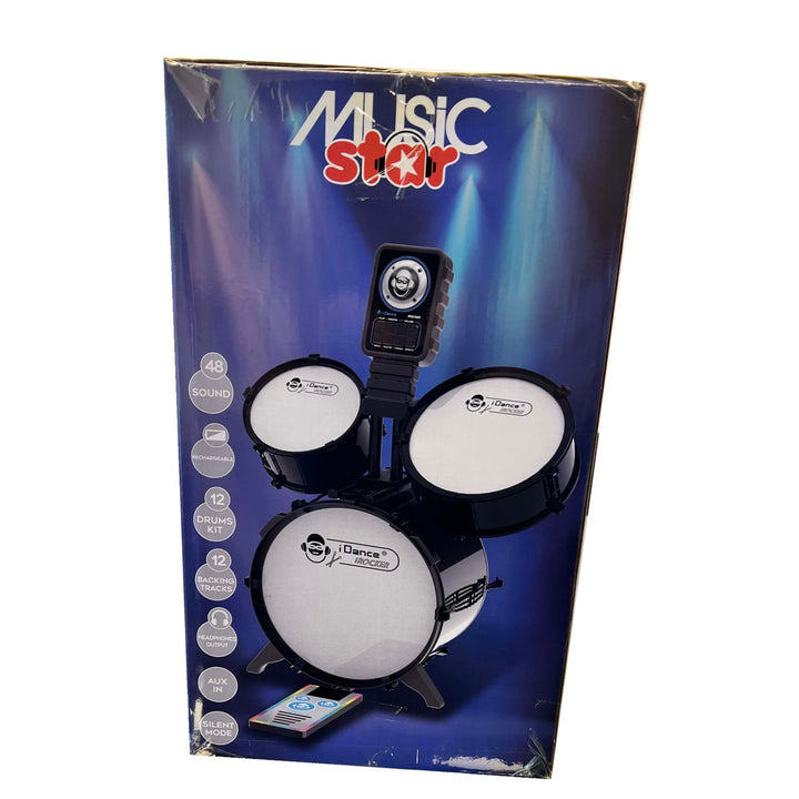 iDance Music Star Electronic Drum Kit – 12-Piece Set with 48 Sounds & Silent Mode