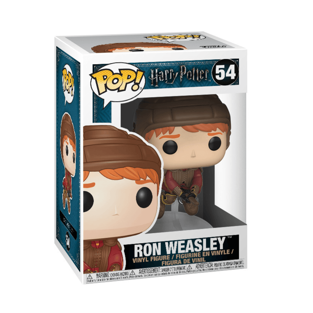 funko pop! packaging featuring ron weasley vinyl figure, harry potter logo, bumber 54