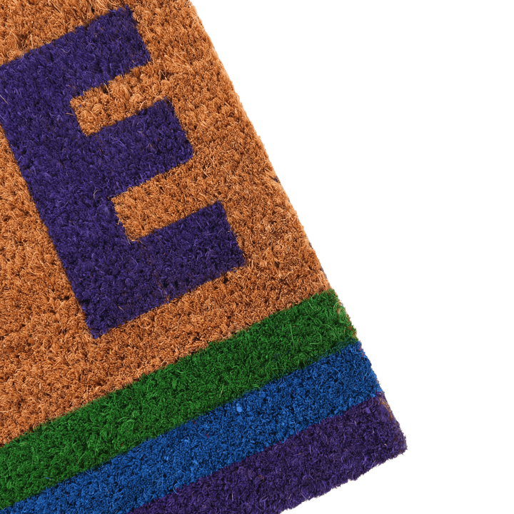 detail shot of coir material with colourful edges