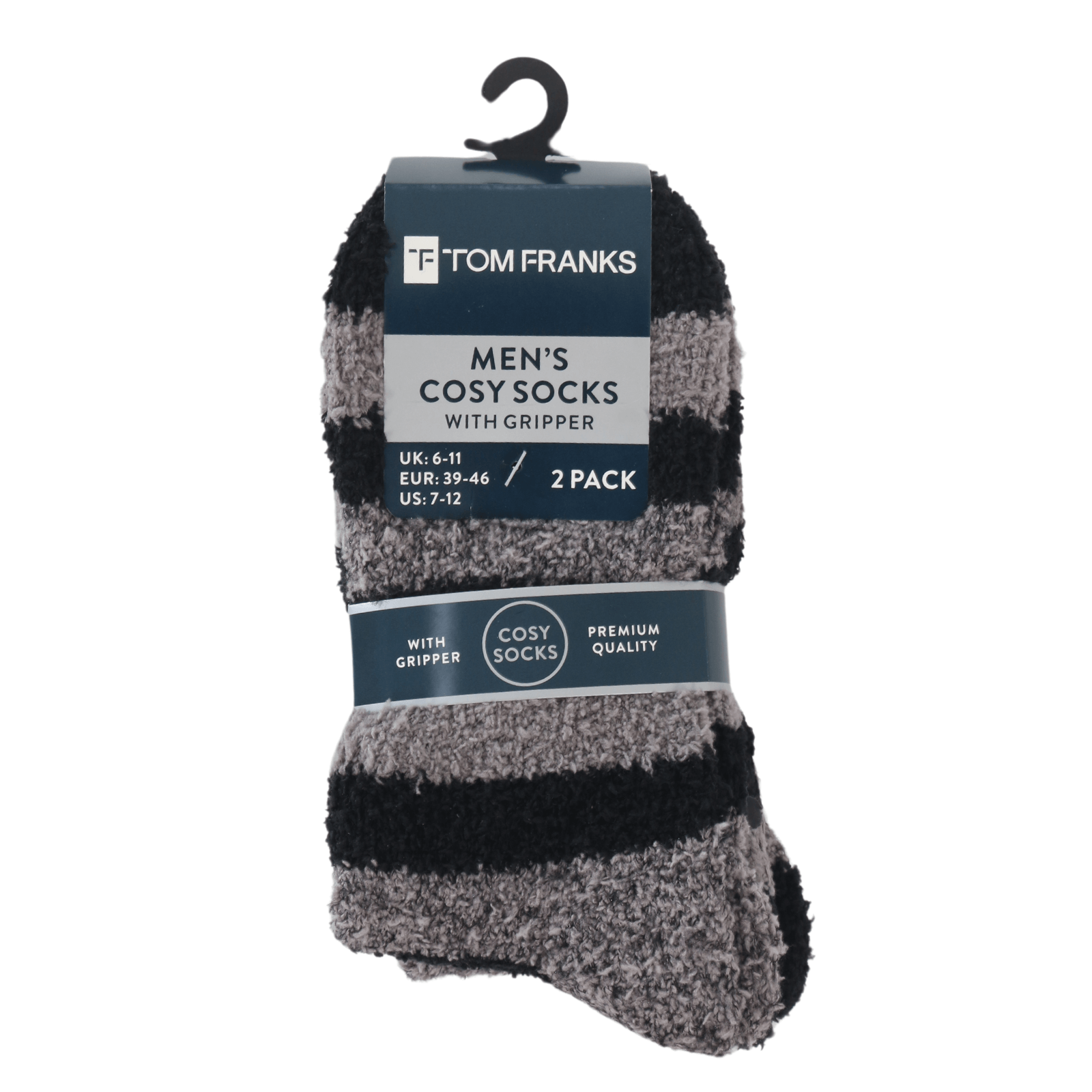 Buy Tom Franks Mens Warm Cosy Socks Rubber Grips 2 Pack Size 6-11 Gift