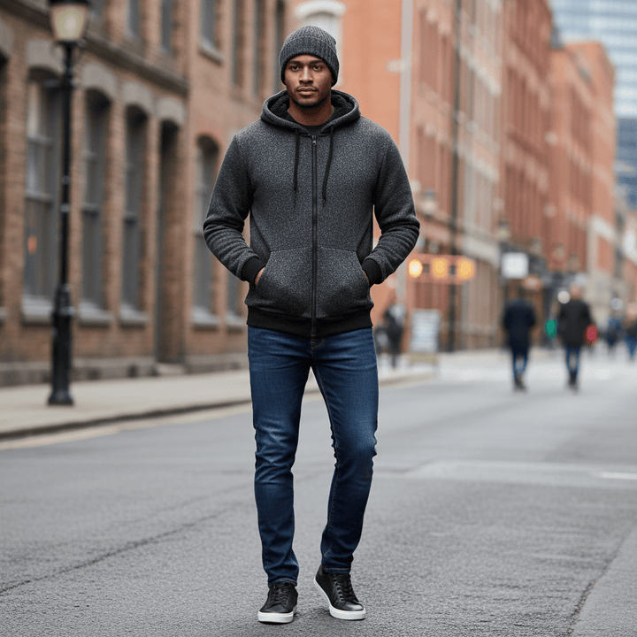 Mens Sherpa Lined Hoodie Full Zip Fleece Jacket Prescott