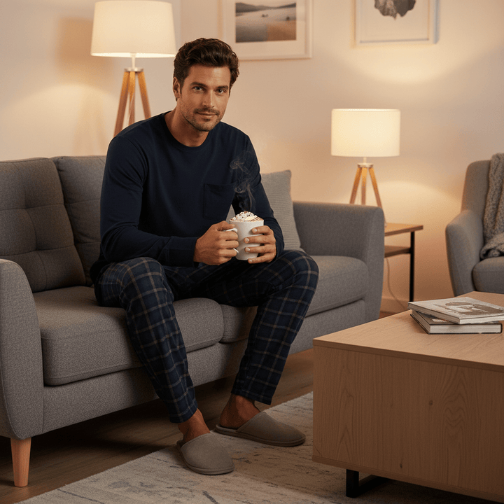 Mens Tokyo Laundry Checked Loungewear Pyjama Set