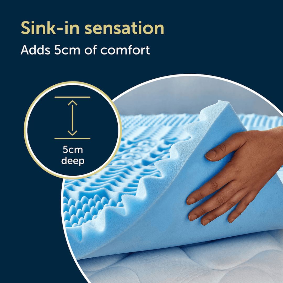 Dreamland Memory Foam Contour Mattress Topper Bed Supportive 5cm Deep
