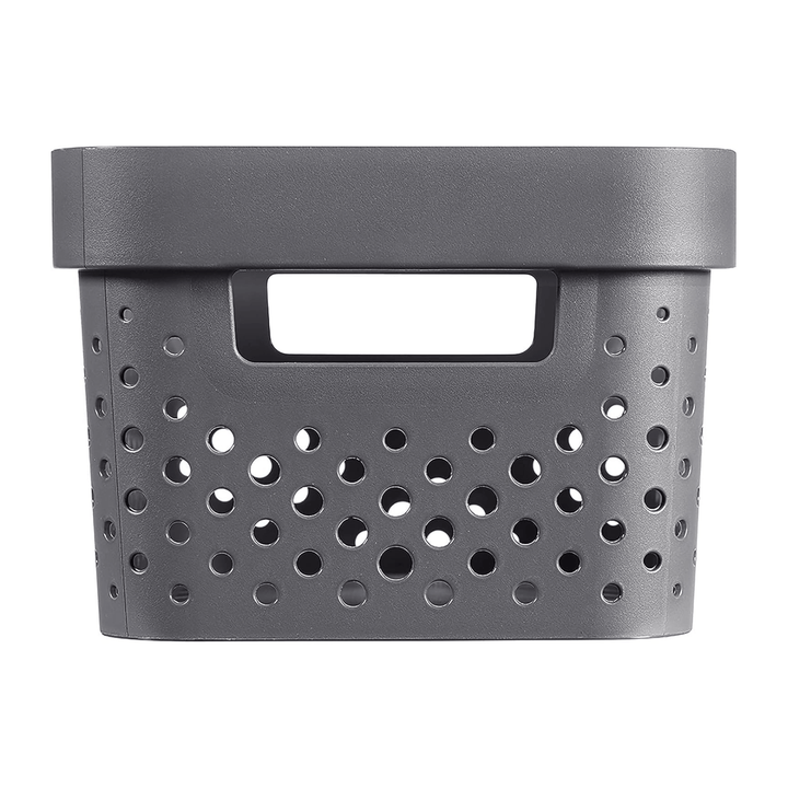 side view of handle on storage box