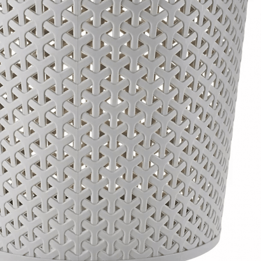 close up of rattan detailing made from plastic material