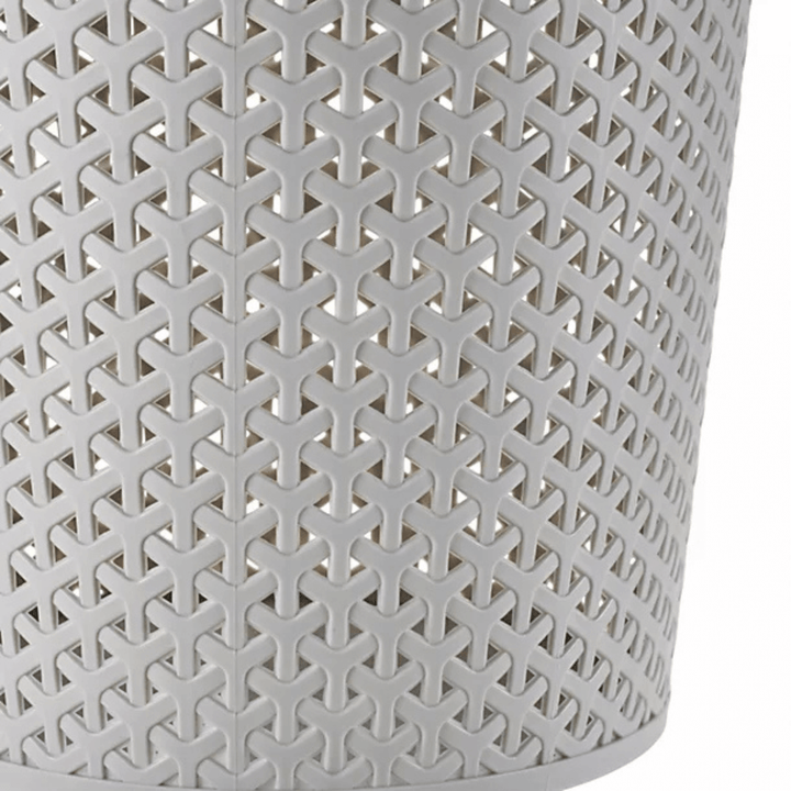 close up of rattan detailing made from plastic material