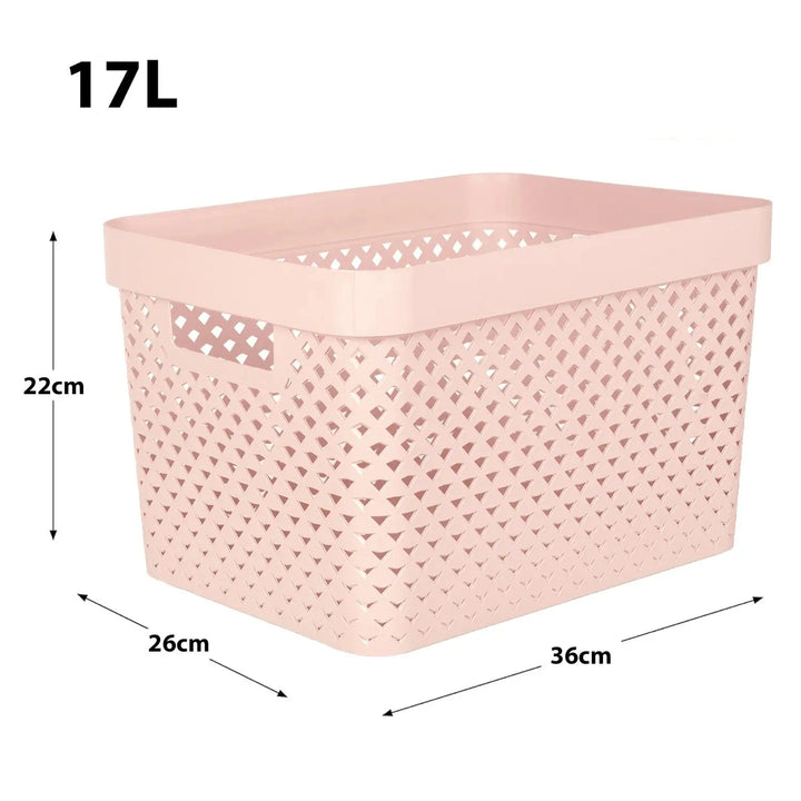 Dimensions of an 17Litre pink storage basket