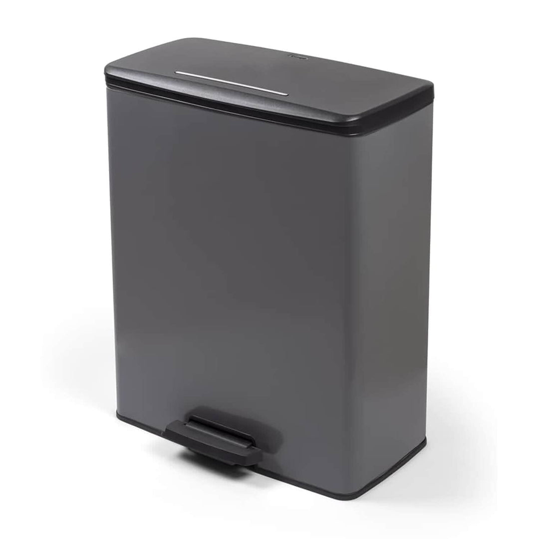 Grey and black pedal bin for kitchen waste