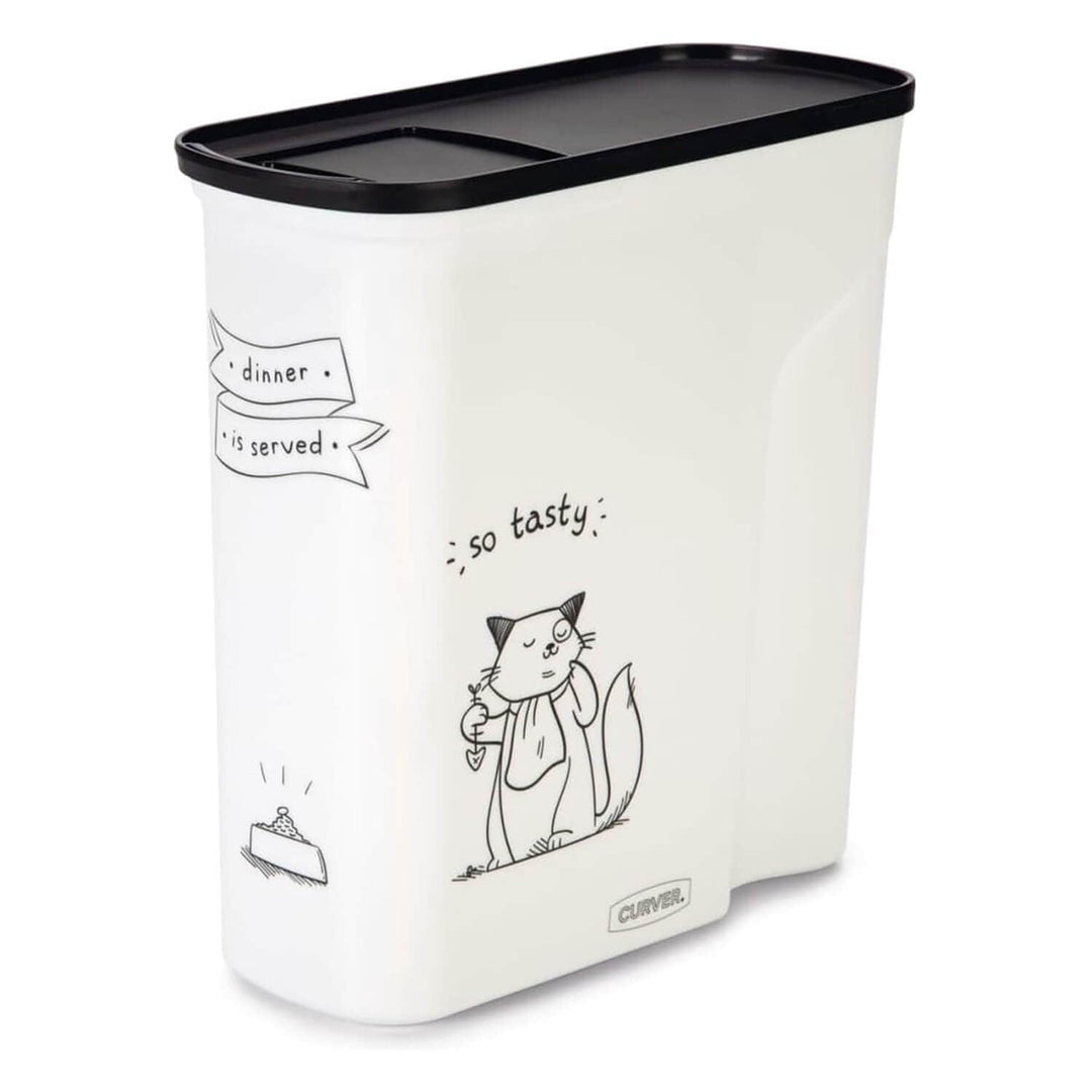 Cat design plastic container for dry pet food