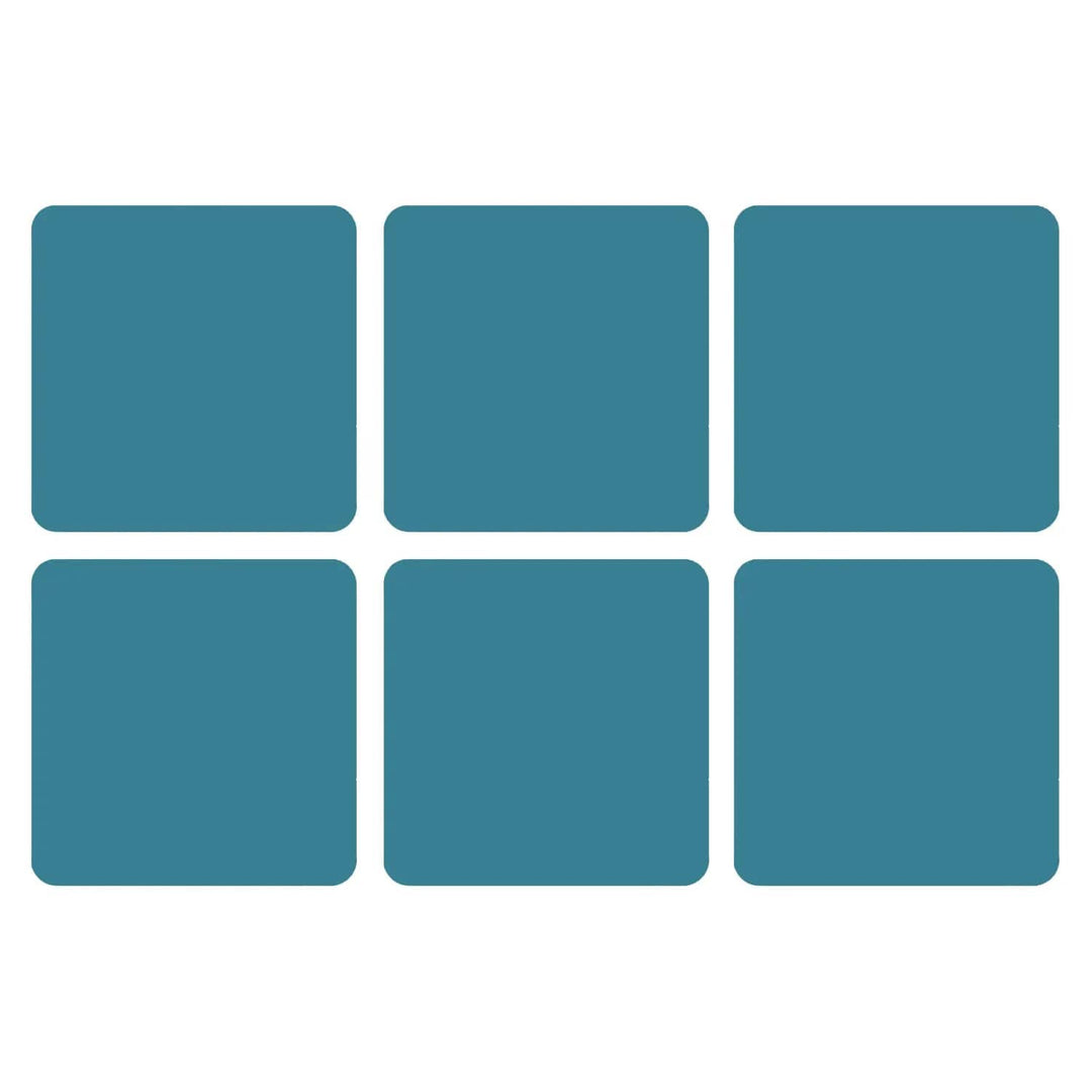 Set of 6 teal solid colour coasters from Pimpernel