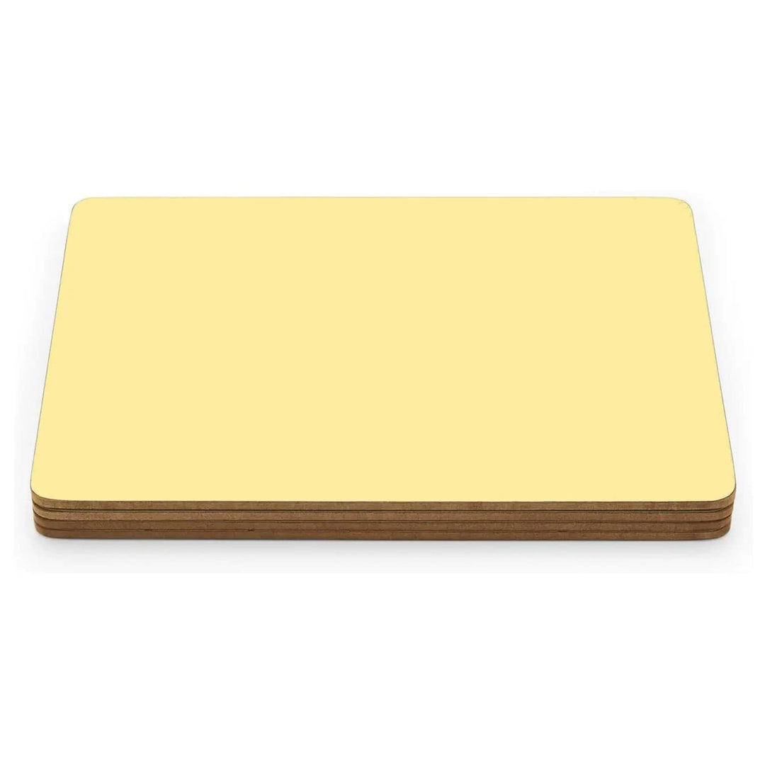 4 stacked pale lemon placemats