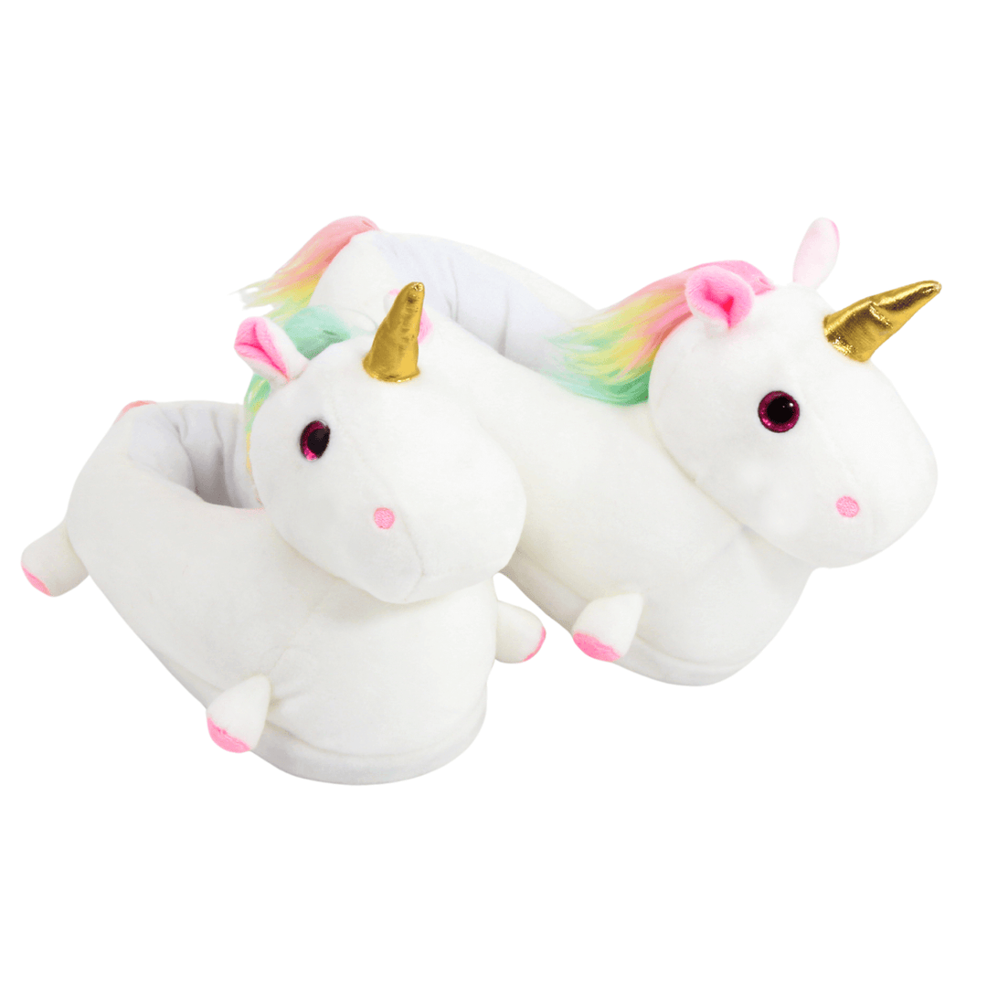 Kids Soft White Non-Slip Unicorn Novelty Slippers One Size XS