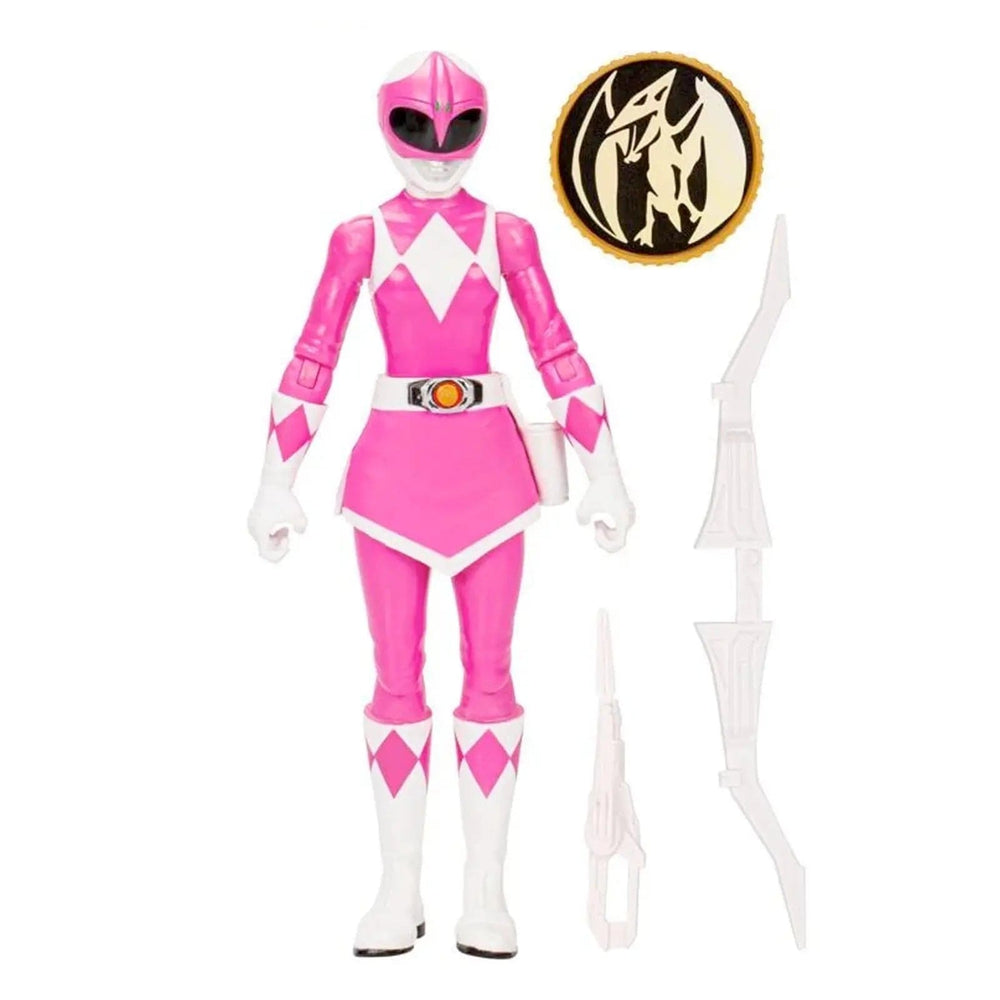 Pink Power Ranger action figure with 2 weapons and shield accessories