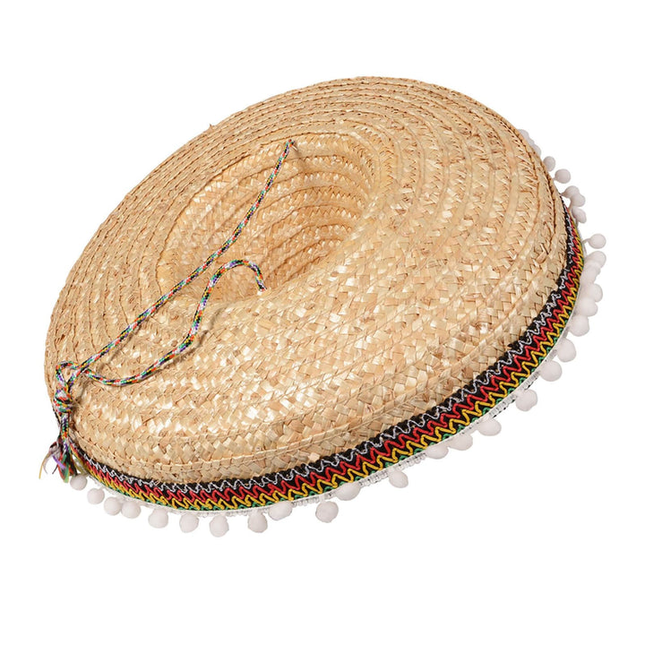Mexican Sombrero Deluxe Mariachi Hat Pompoms Fancy Dress