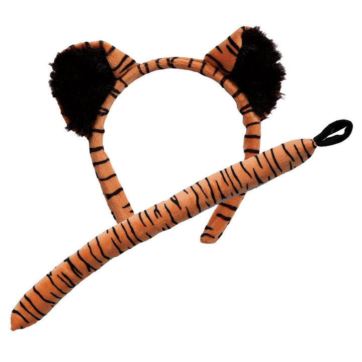 Ears &amp; Tail Set Kids Wild Animals Fancy Dress Zoo Safari Tiger