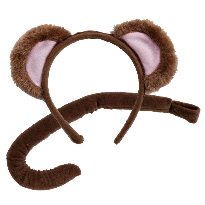 Ears &amp; Tail Set Kids Wild Animals Fancy Dress Zoo Safari Monkey