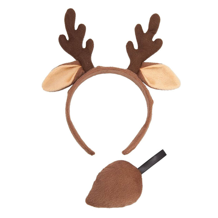 Ears &amp; Tail Set Kids Wild Animals Fancy Dress Zoo Safari Reindeer