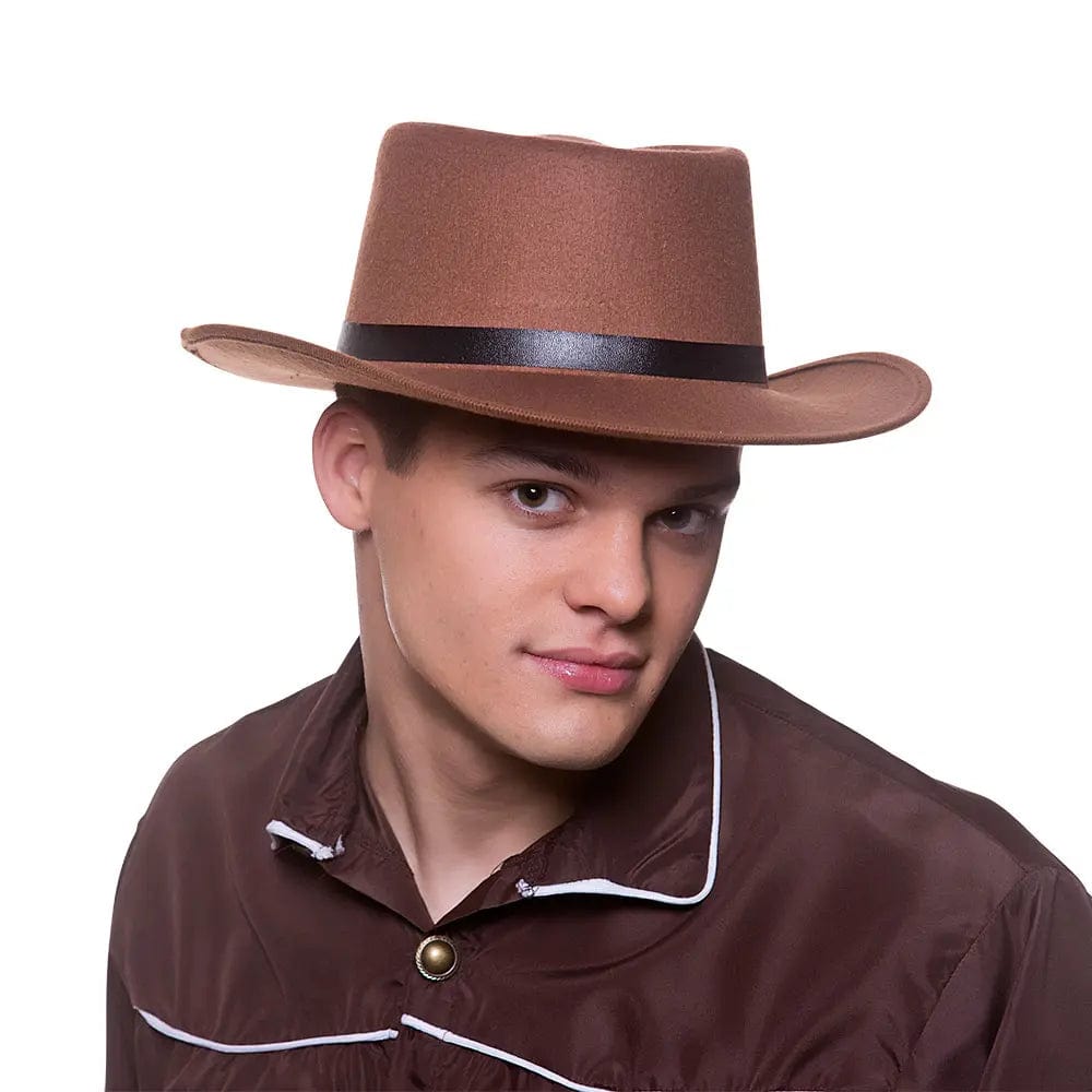 Buy Western Gunslinger Hat Brown Cowboy Stag Night | XS Stock