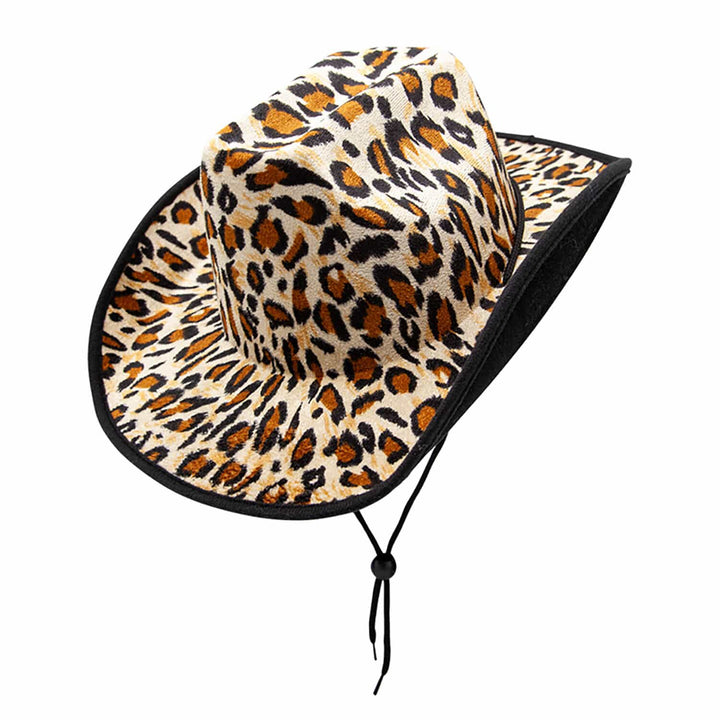 Leopard print cowgirl hat for fancy dress parties