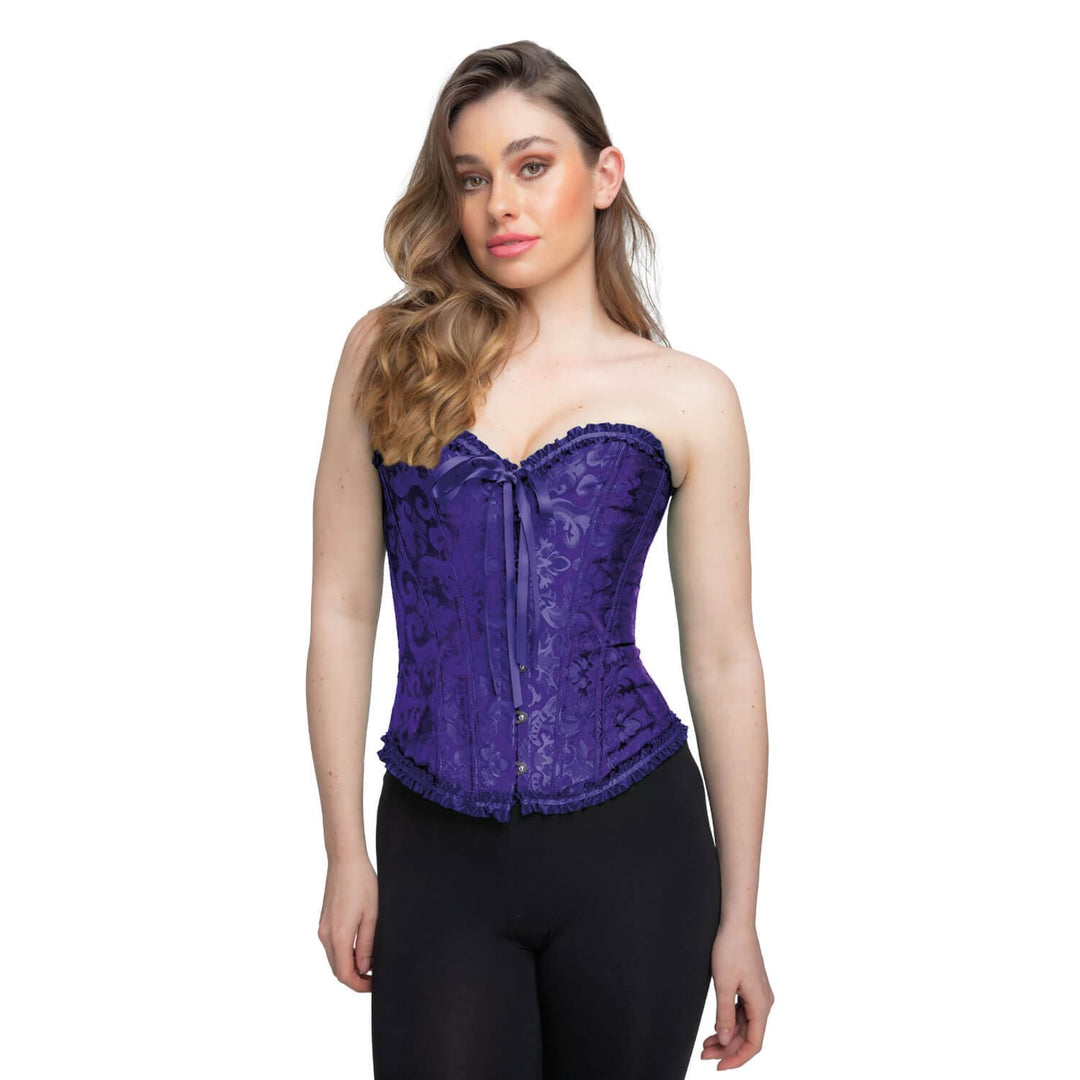 Deluxe Costume Corset Satin Lace Burlesque 80s Gothic Fancy Dress