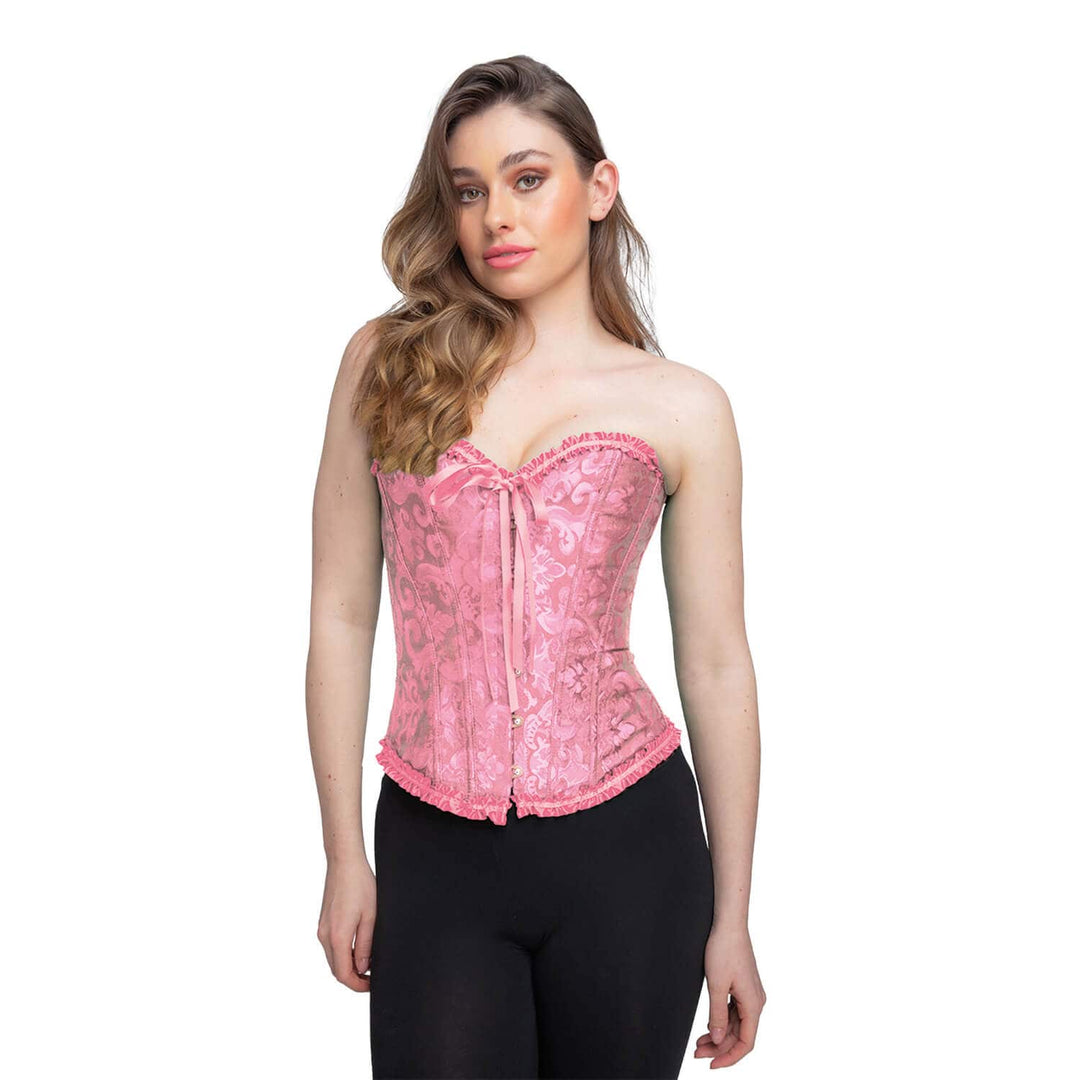 Deluxe Costume Corset Satin Lace Burlesque 80s Gothic Fancy Dress