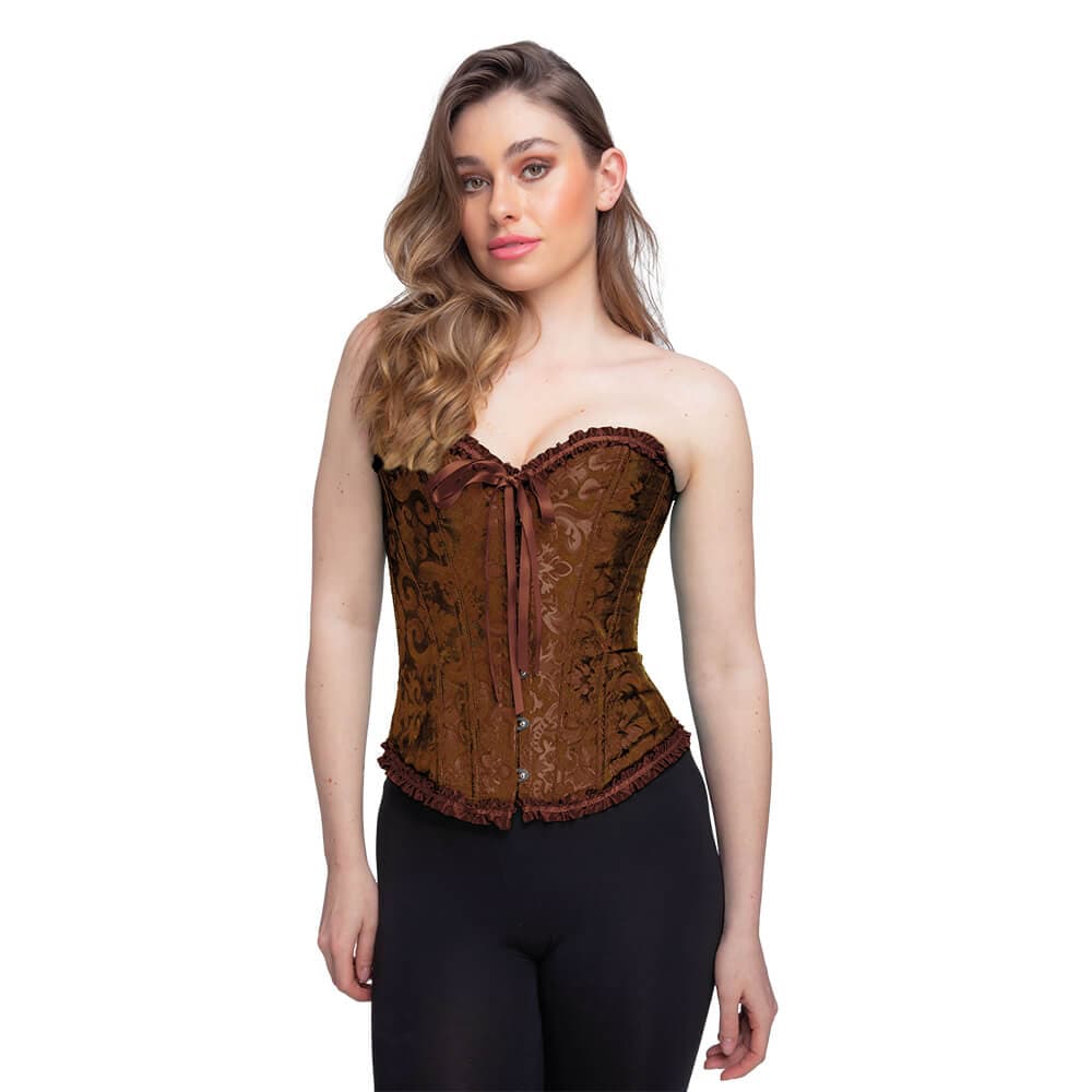 Deluxe Costume Corset Satin Lace Burlesque 80s Gothic Fancy Dress