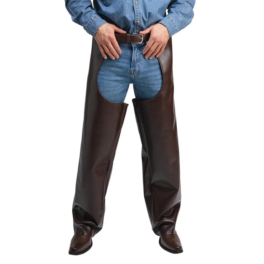 Faux leather cowboy chaps for fancy dress costumes