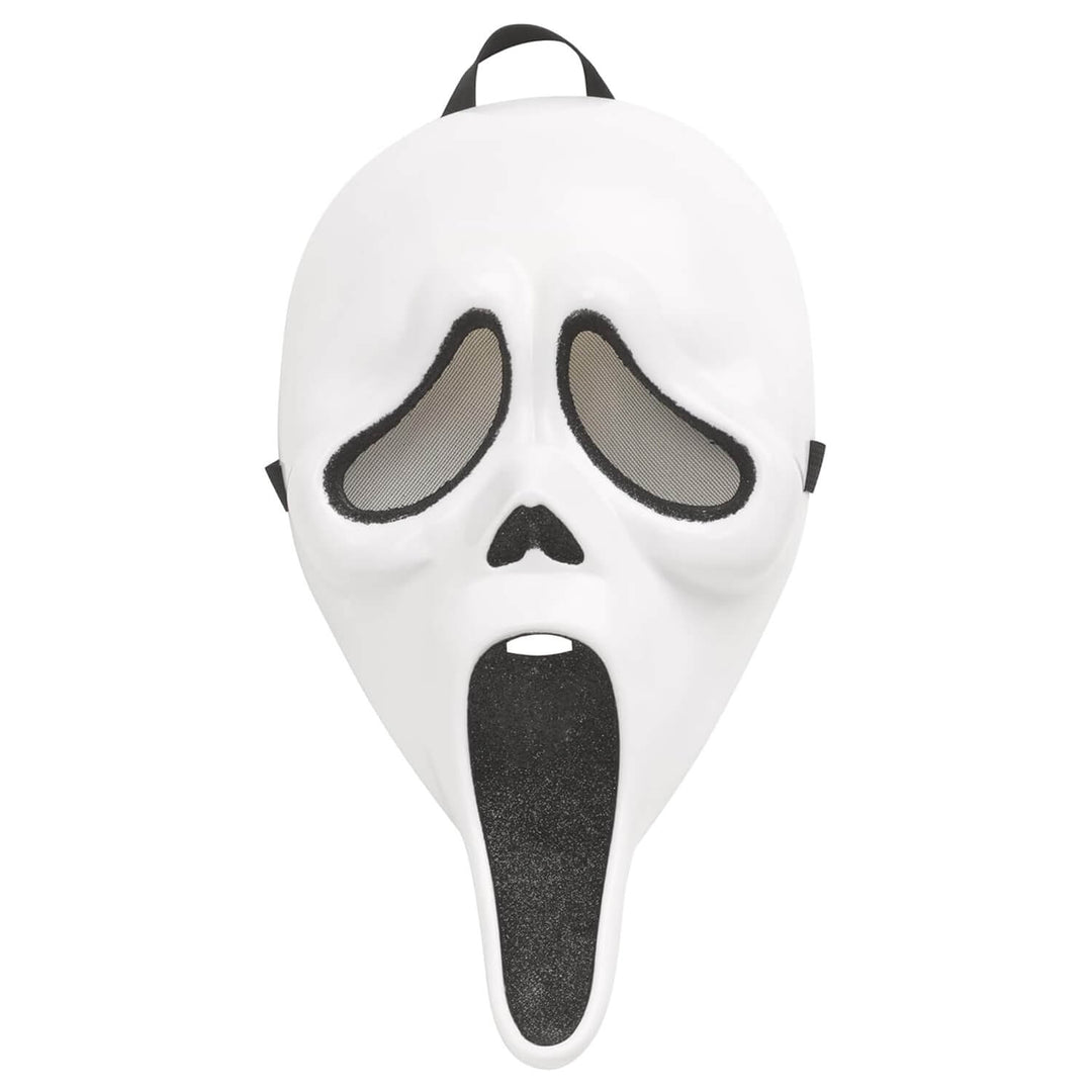 White Ghost Face mask with black glitter details