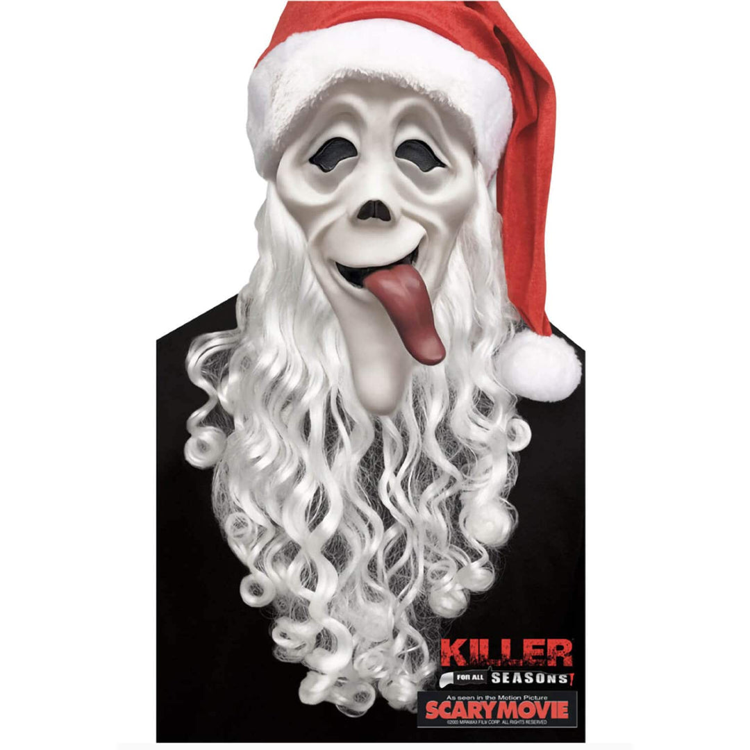 Adults Scary Movie Waass-Up! Santa Mask with Hat White Beard