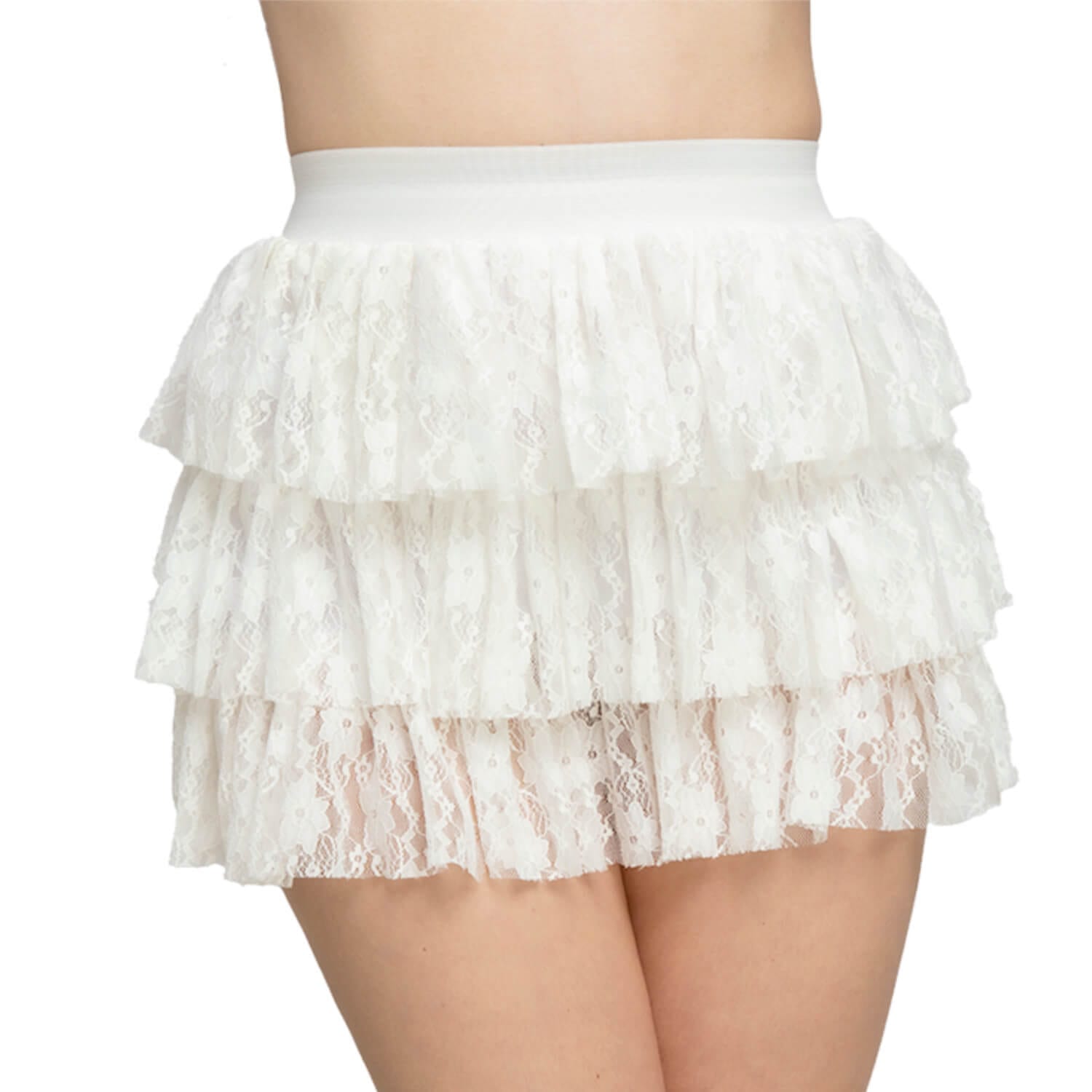 80s Lacy Ra-Ra Skirt Layered Cheerleader Tutu Fancy Dress – XS