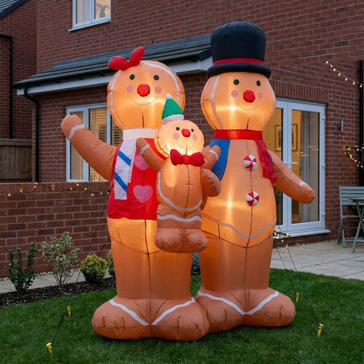 6ft Light Up Inflatable Gingerbread Family Christmas Decoration