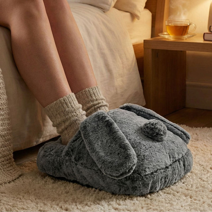 Hot Water Bottle Novelty Feet Warmer Slipper Cover Faux Fur