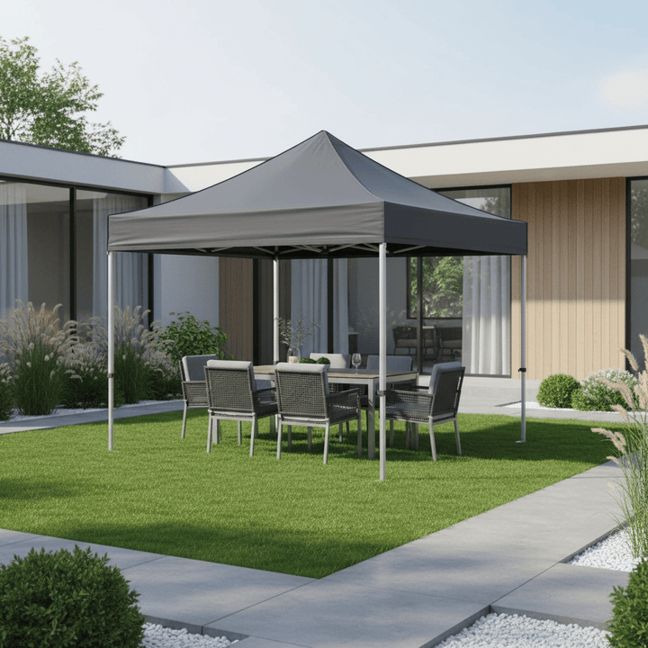 Azuma Ultimate Gazebo Pop Up Garden Marquee Sports Shelter Grey 3m