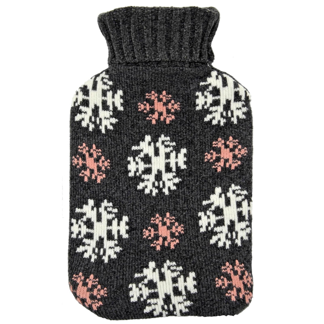 Bulk Pack of 12 Hot Water Bottle Knitted Cover Pink White 2 Litre