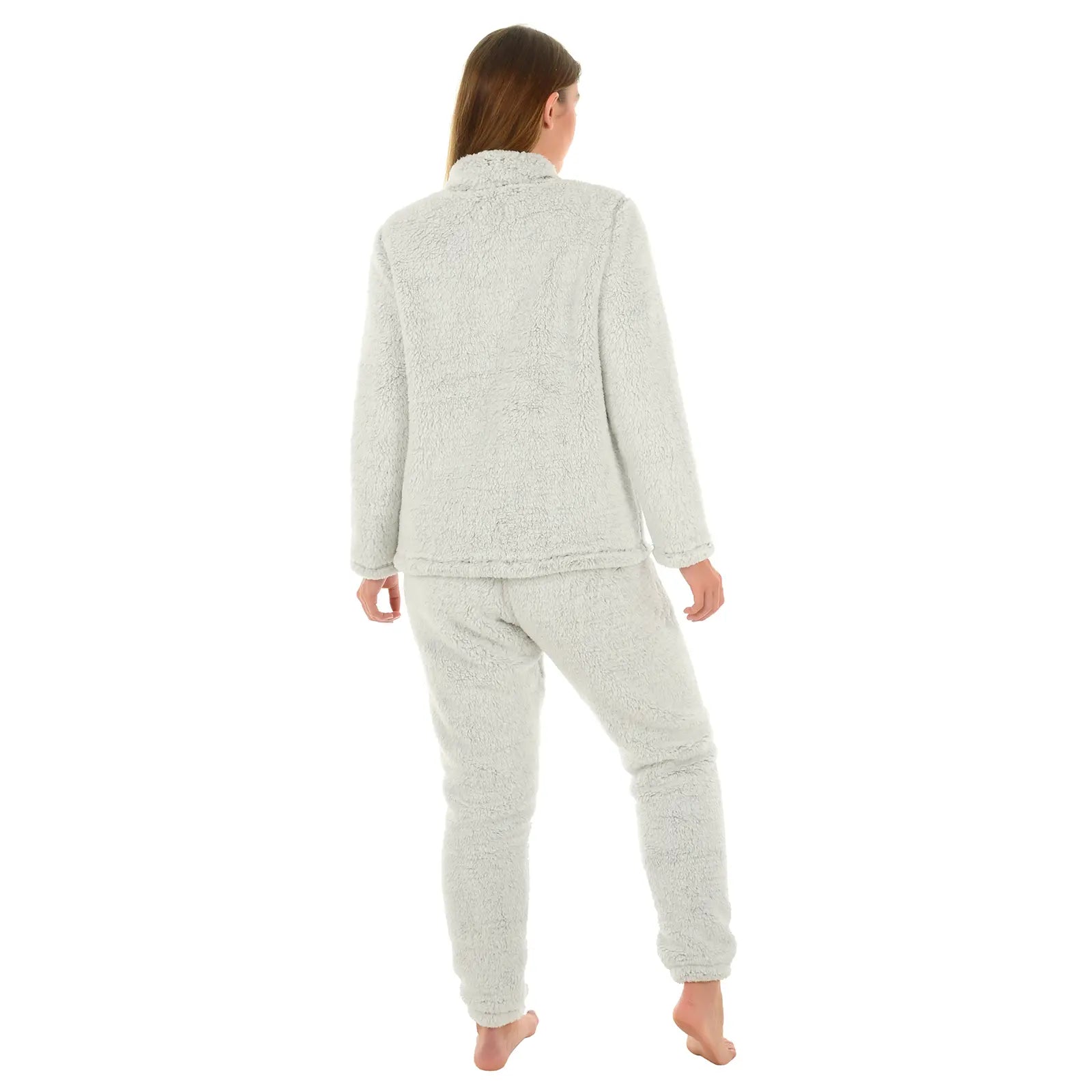 Buy Womens Sherpa Fleece Pyjamas PJs Twosie Plush Grey XS Stock XS Stock