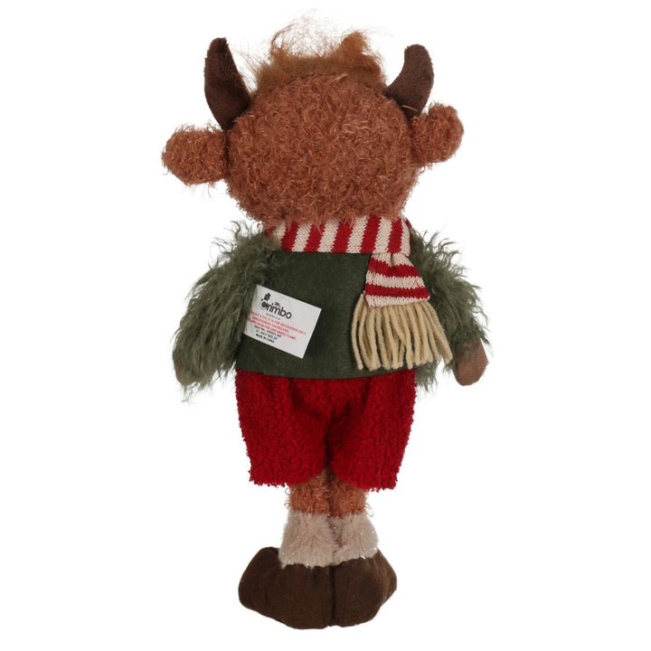 back view of highland cow figure with plush hairs and glitter socks