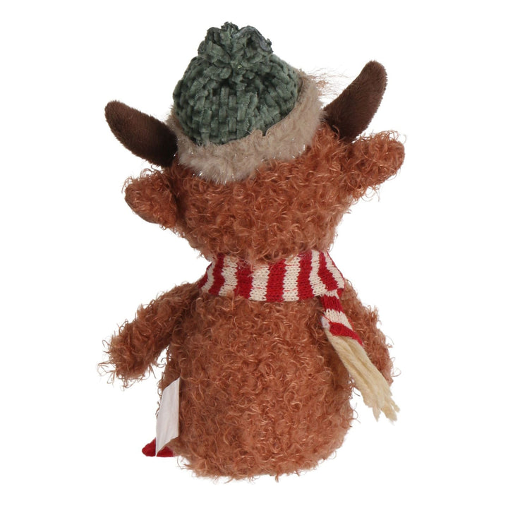 back view of highland cow decoration with fuzzy hairs