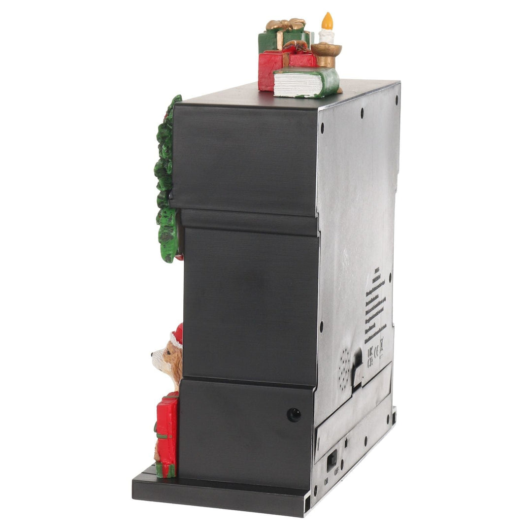 side view of ornament with jack for cable