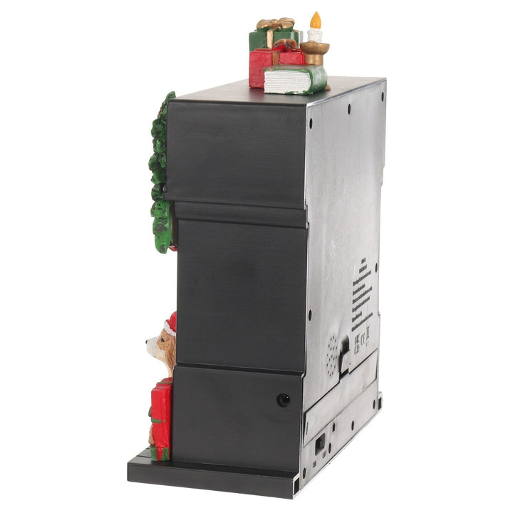 side view of ornament with jack for cable